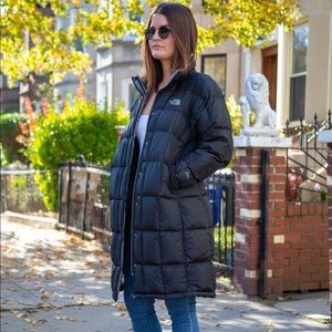 The north face long puffer coat